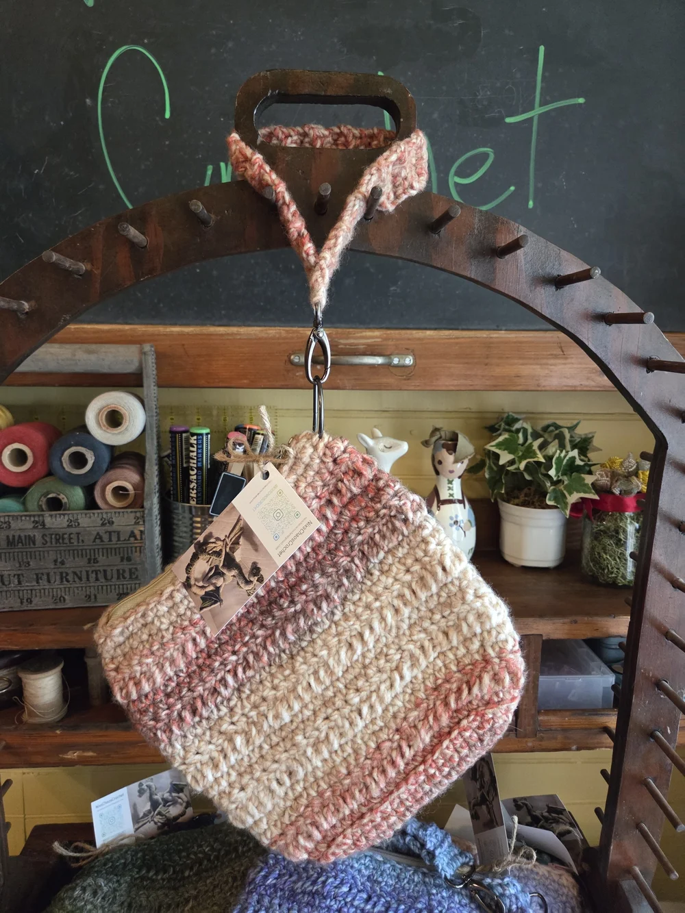 Handmade Crochet Wristlet Pouch - Multicolor Pastel